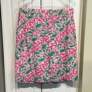 L.L. Bean Lobster & Crab Cotton A-Line Skirt